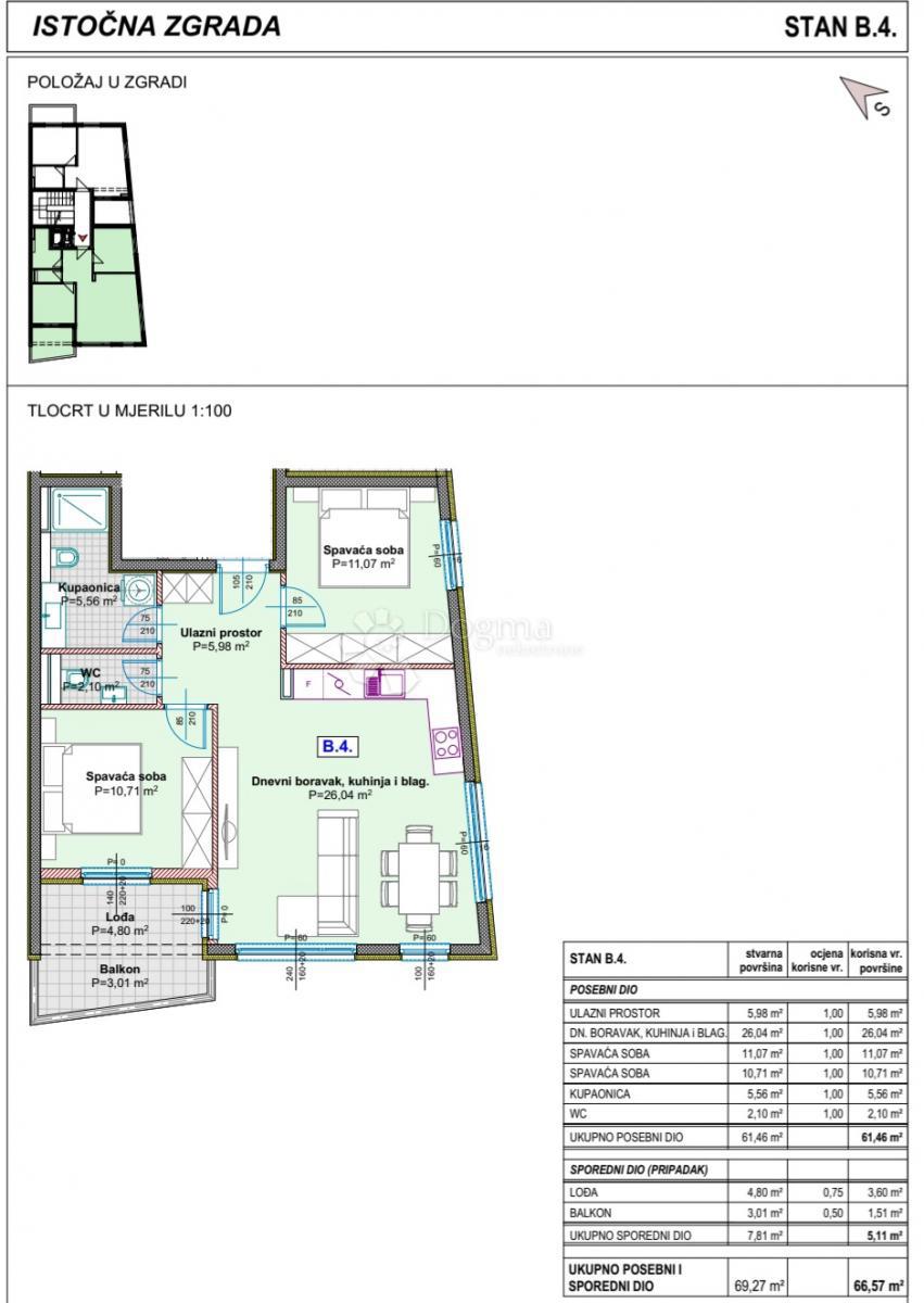 Stanovanje Makarska, 66,57m2