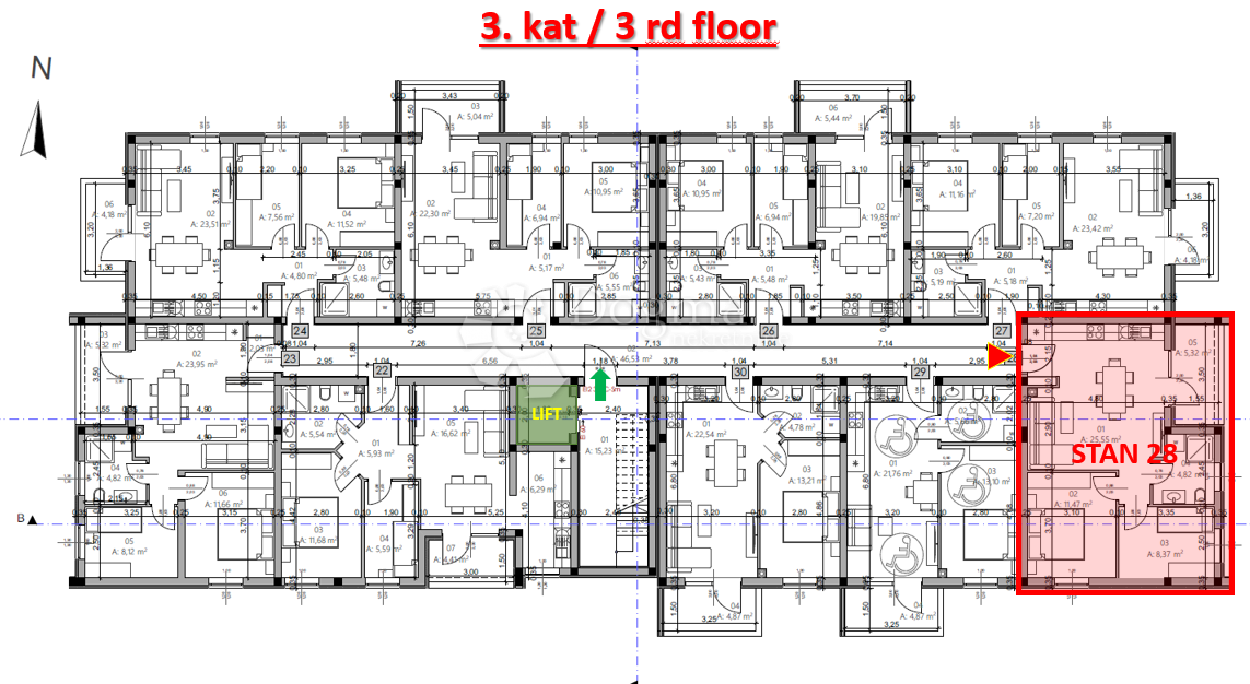 Stanovanje Monvidal, Pula, 54,96m2