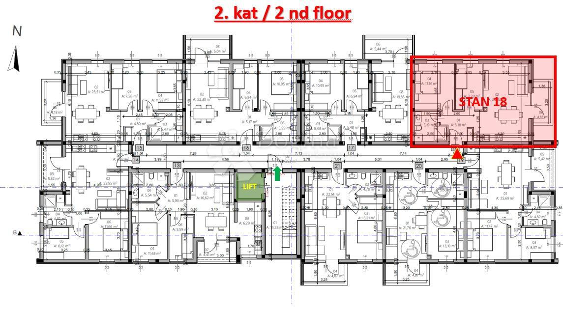 Stanovanje Monvidal, Pula, 54,96m2