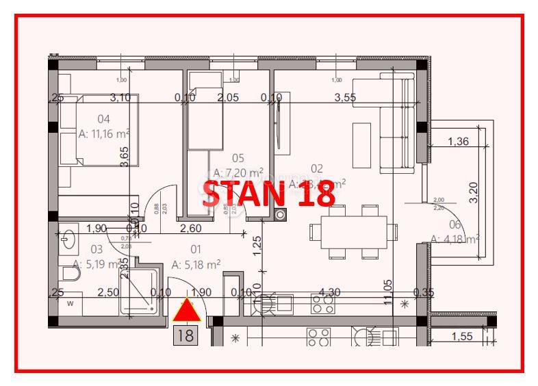 Stanovanje Monvidal, Pula, 54,96m2