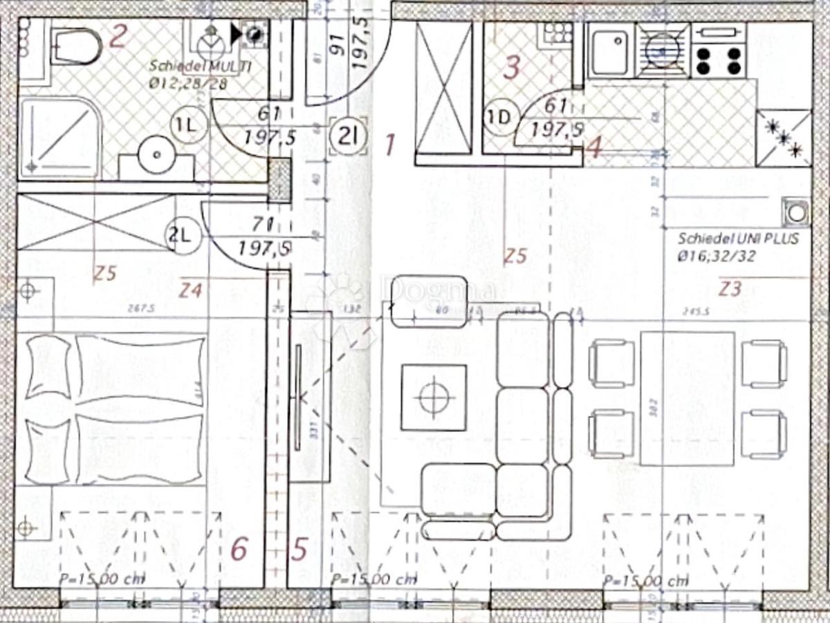 Stanovanje Križevci, 45,73m2
