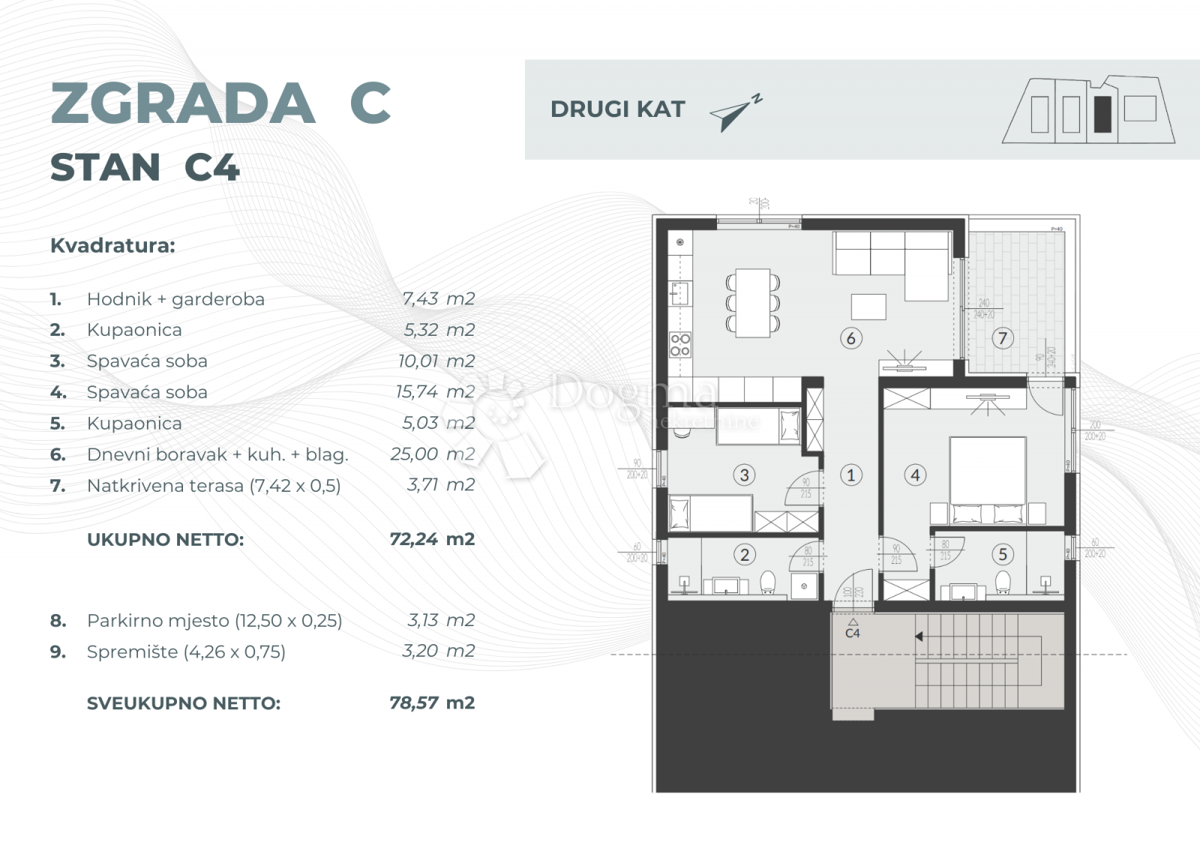 Stanovanje Fažana, 55,08m2