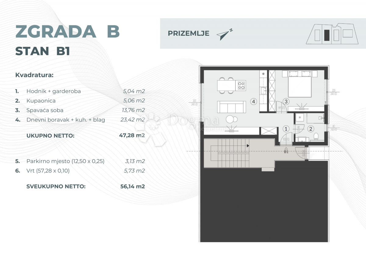 Stanovanje Fažana, 55,08m2