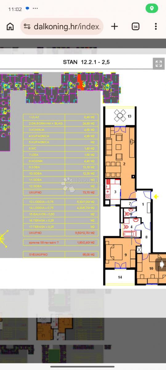 Stanovanje Brodarica, Split, 85m2