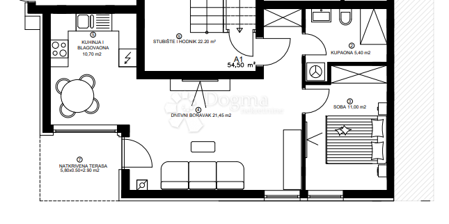 Stanovanje Valmade, Pula, 41,80m2