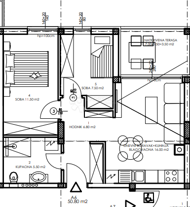 Stanovanje Veli vrh, Pula, 86,50m2