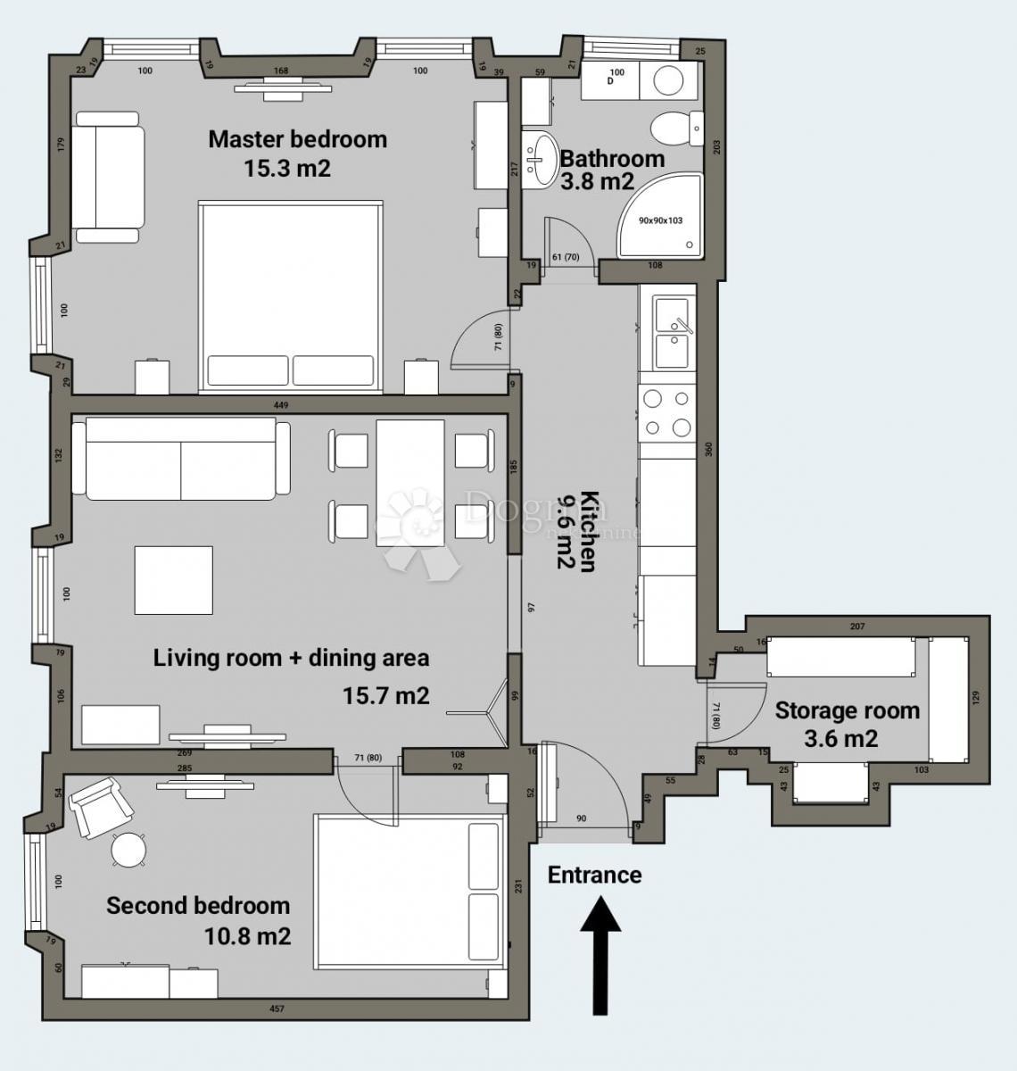 Stanovanje Poluotok, Zadar, 58,56m2