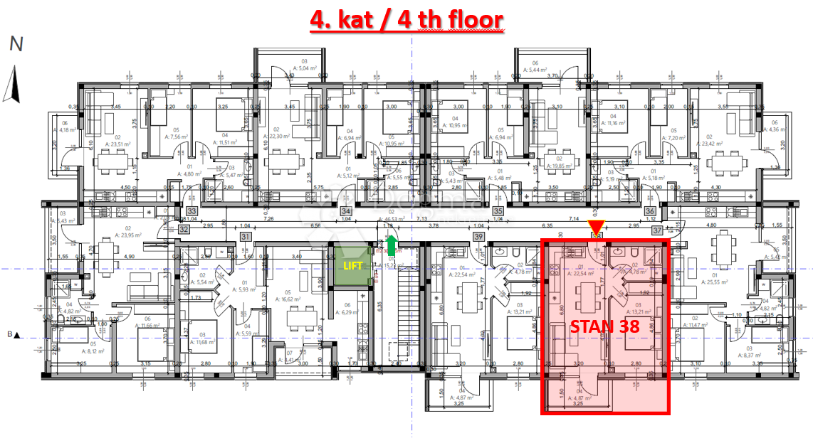 Stanovanje Monvidal, Pula, 54,96m2