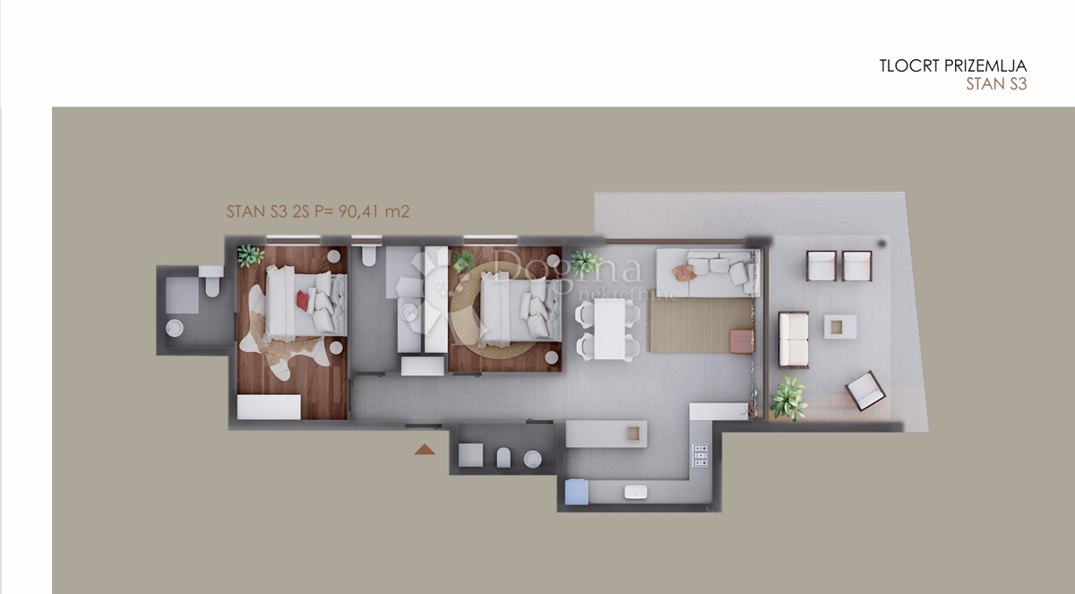 Stanovanje Privlaka, 90,41m2