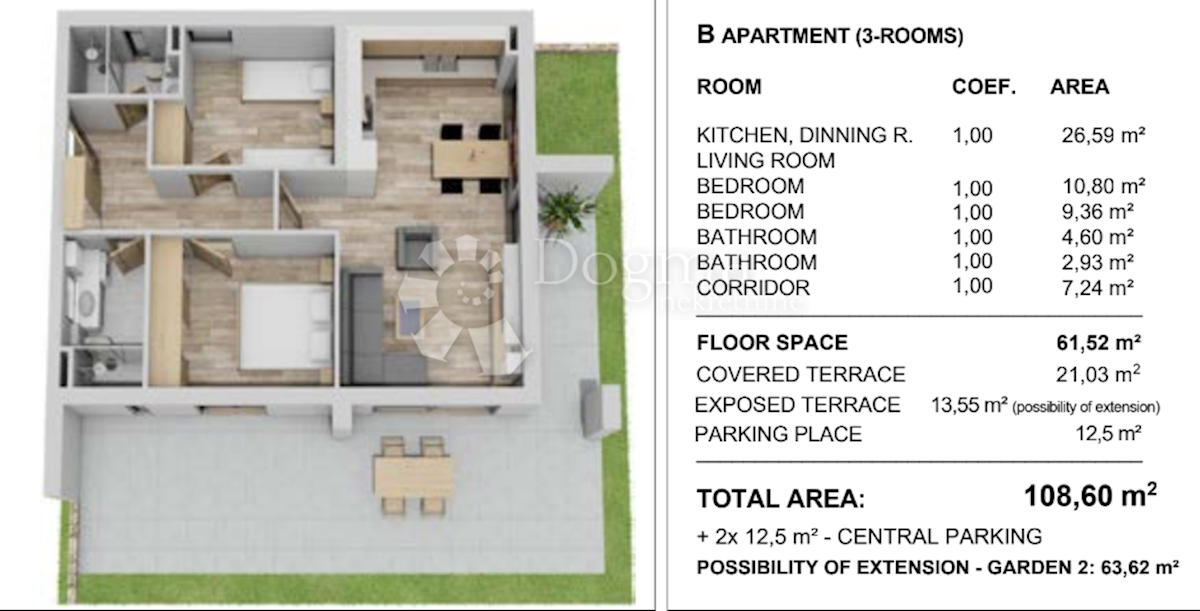 Apartma Sućuraj, 61,52m2