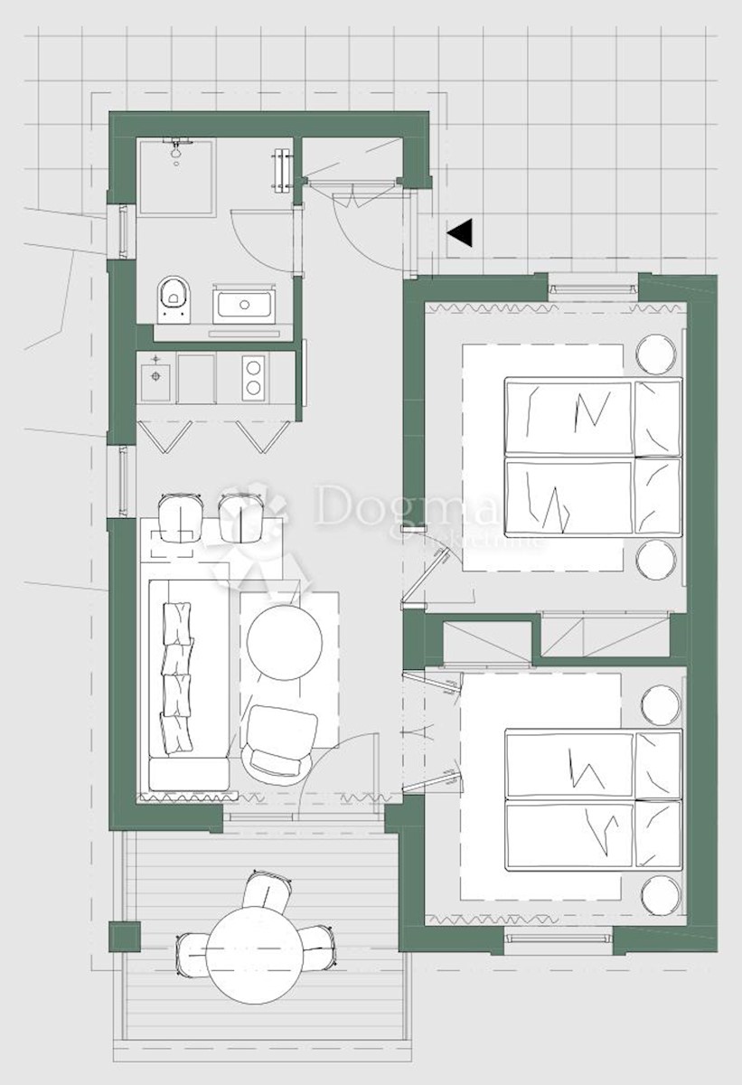 Apartma Kukljica, 48,80m2