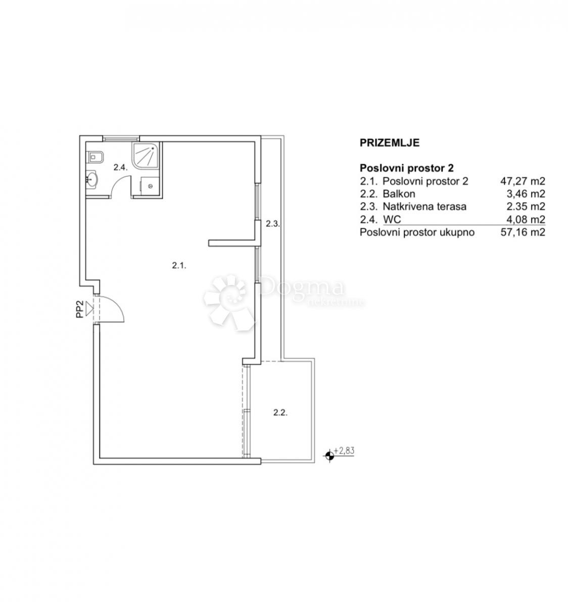 Poslovni prostor Zamet, Rijeka, 57,16m2