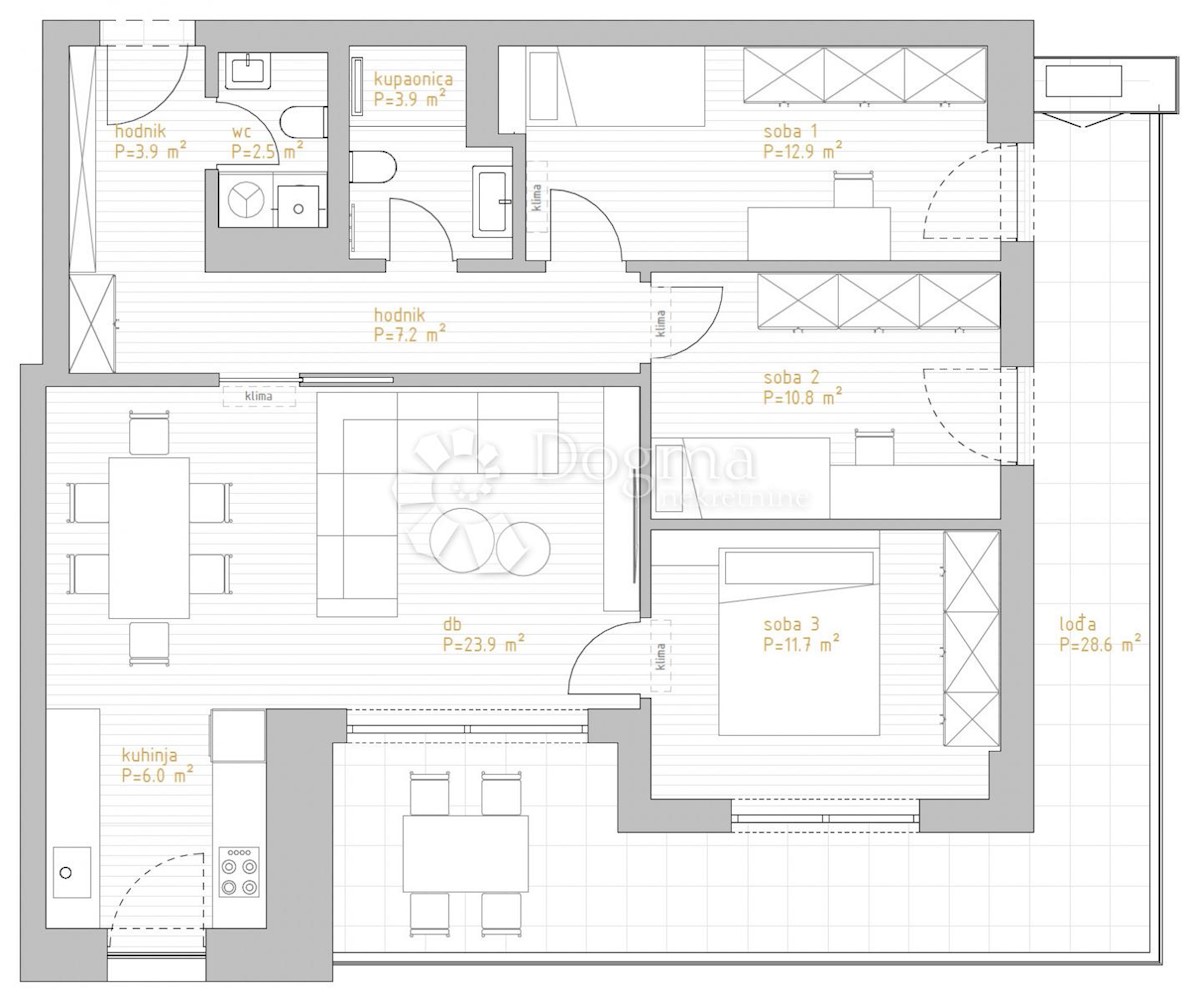 Stanovanje Zamet, Rijeka, 145,90m2