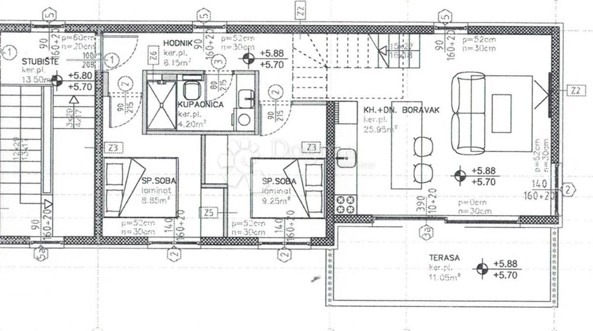 Stanovanje Povljana, 49,30m2