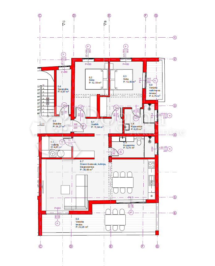 Stanovanje Tribunj, 100,3m2