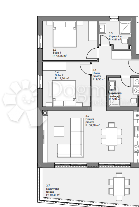 Stanovanje Tribunj, 75,01m2