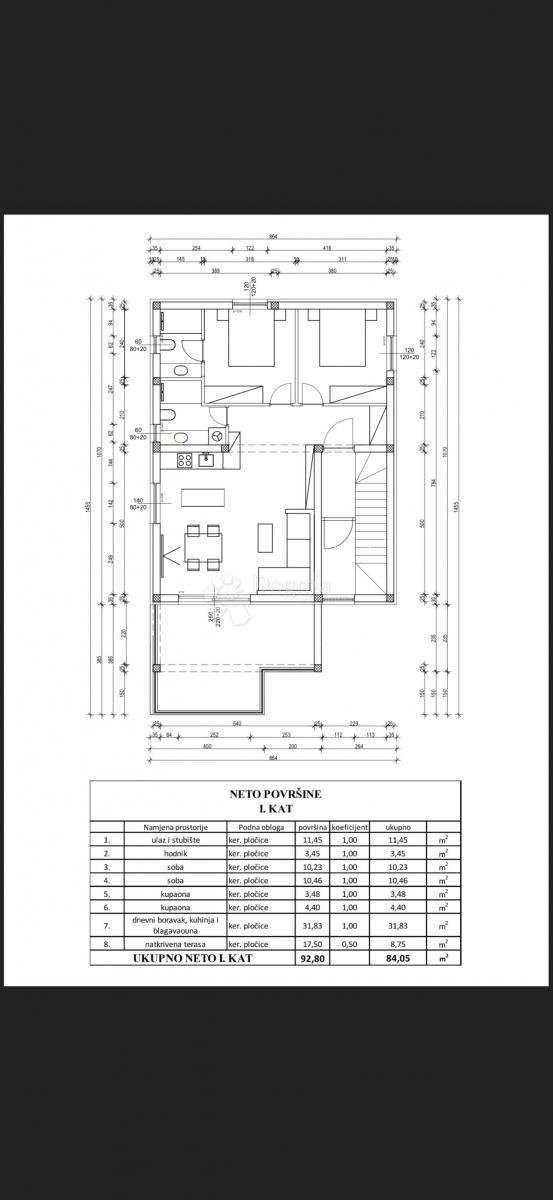 Apartma Vir, 92,80m2