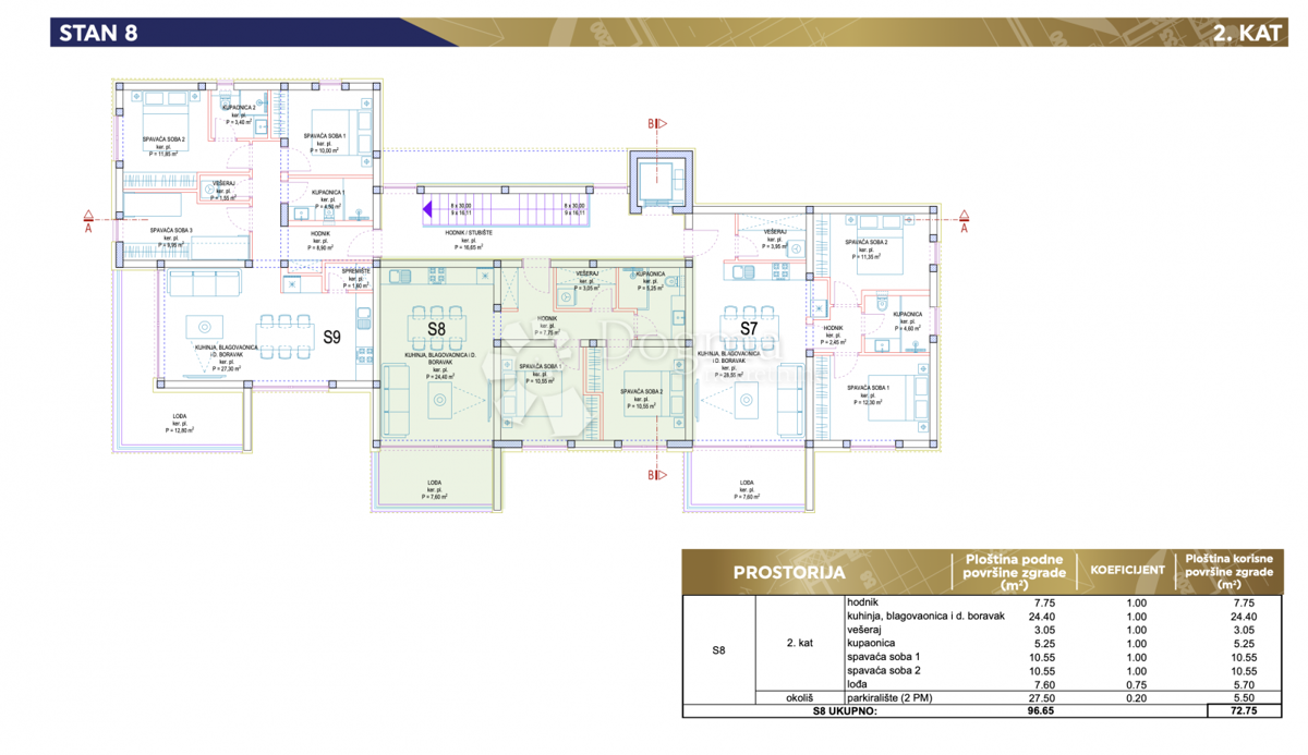 Stanovanje Privlaka, 72,75m2