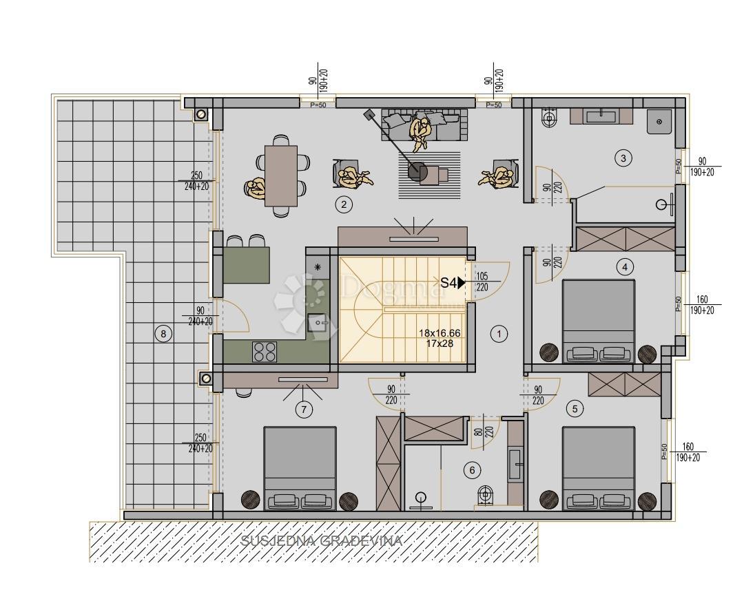 Stanovanje Kaštanjer, Pula, 72,42m2
