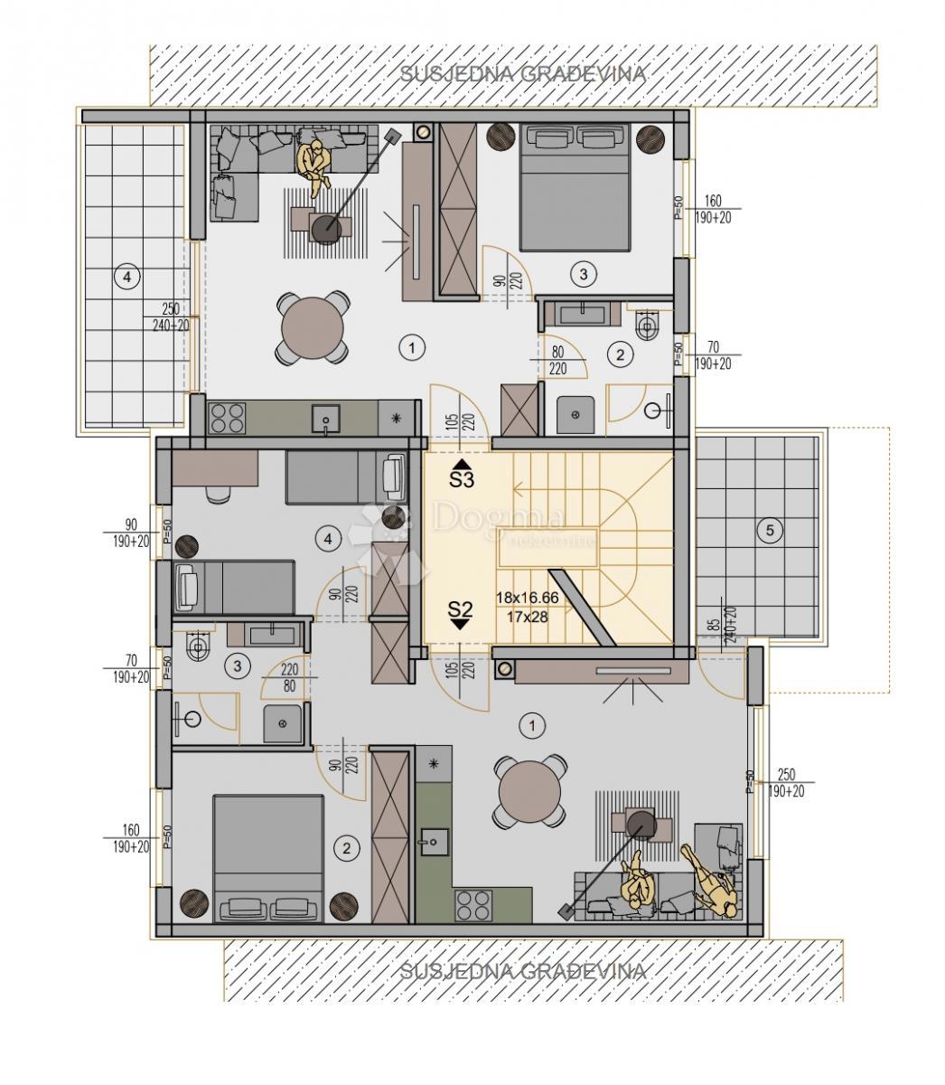 Stanovanje Kaštanjer, Pula, 72,42m2