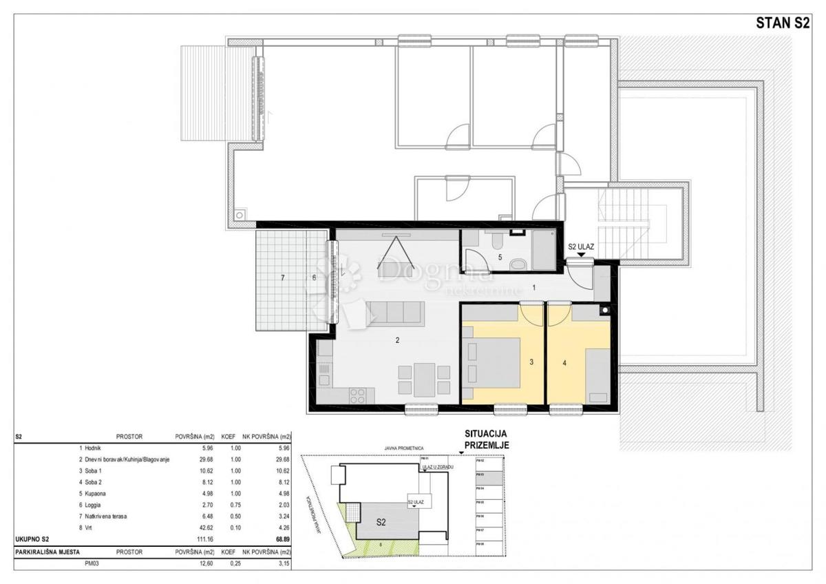 Stanovanje Mandre, Kolan, 89m2