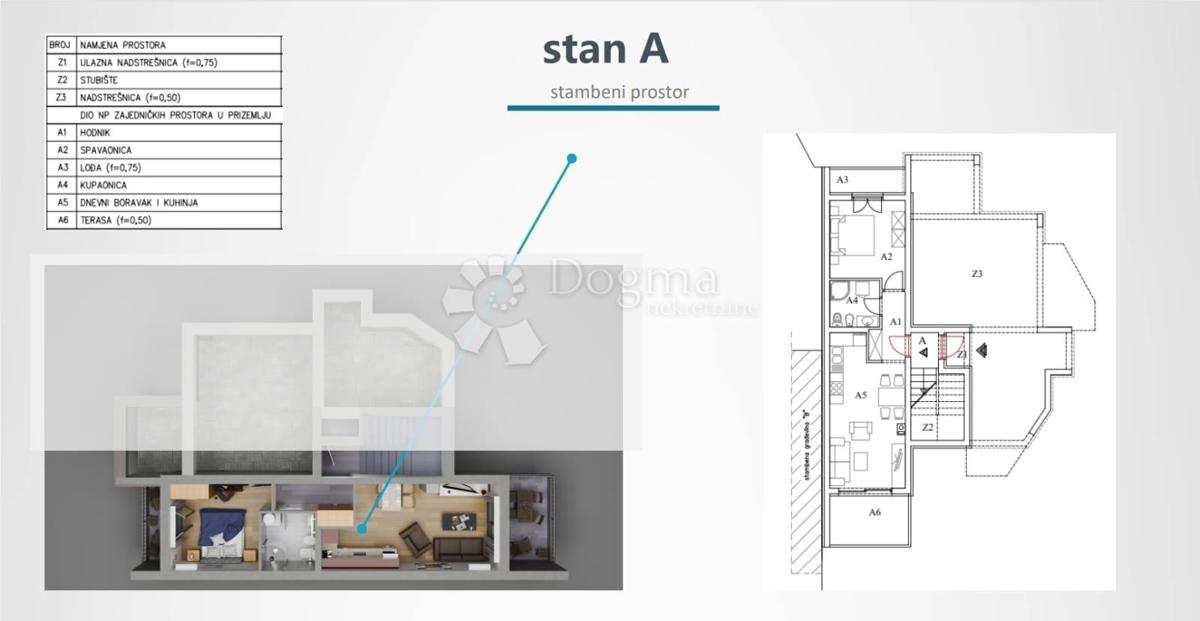 Stanovanje Štinjan, Pula, 60m2