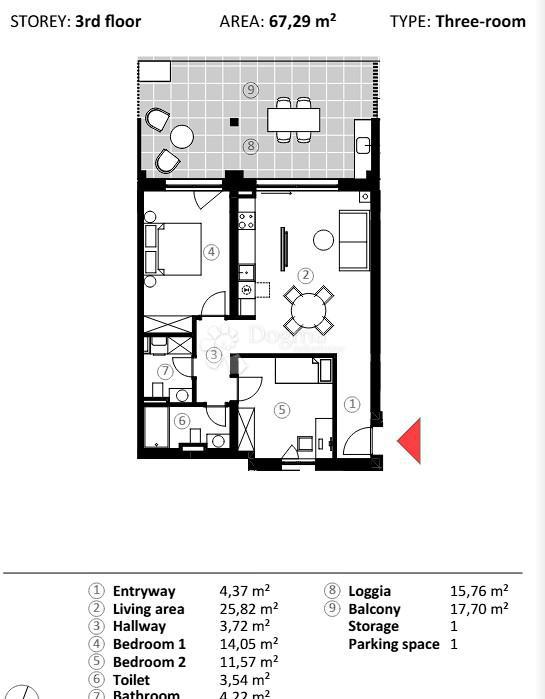 Stanovanje Umag, 66,90m2