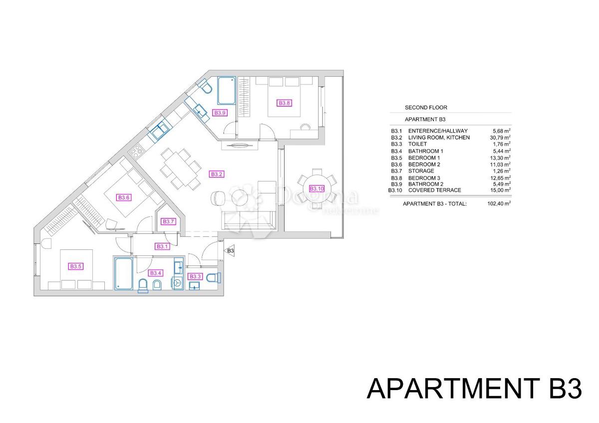 Apartma Vrbnik, 102,40m2