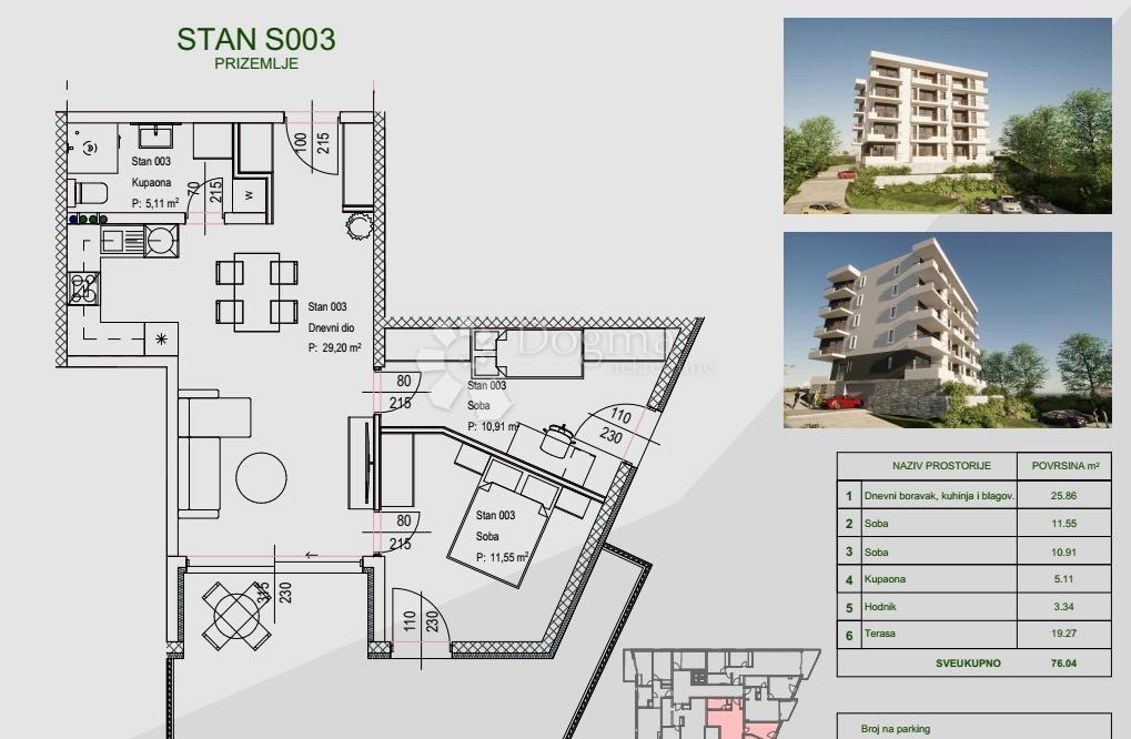 Stanovanje Zamet, Rijeka, 64,11m2