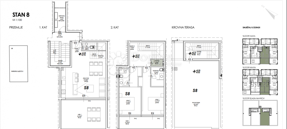 Apartma S8 – dupleks stanovanje s strešno teraso, Privlaka