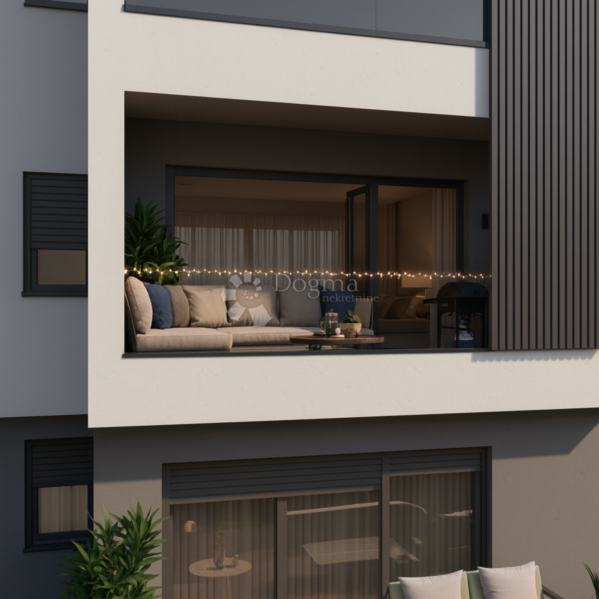 Moderno stanovanje 99 m² v 2. nadstropju s 3 balkoni in pogledom na zelenje, novogradnja Kaštel Stari