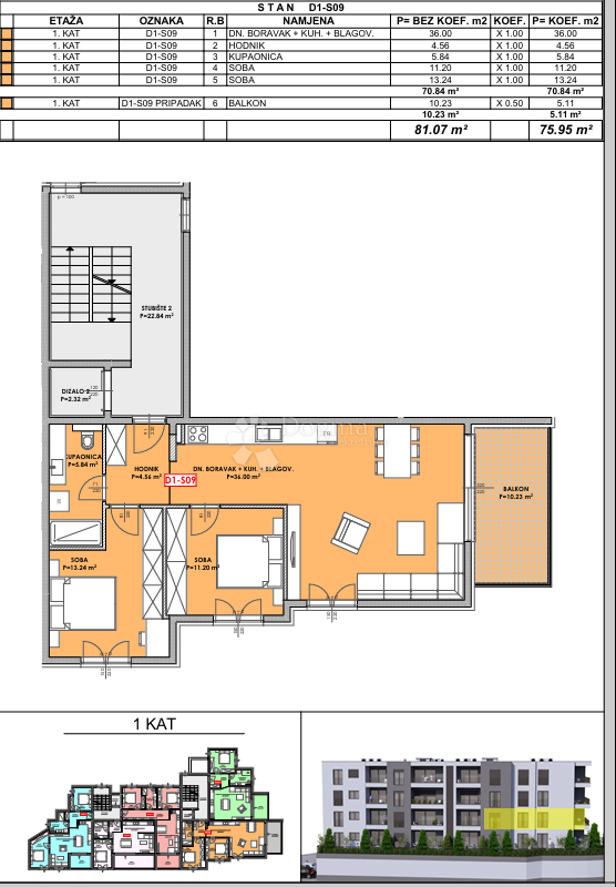 Stanovanje Omiš, 80,52m2