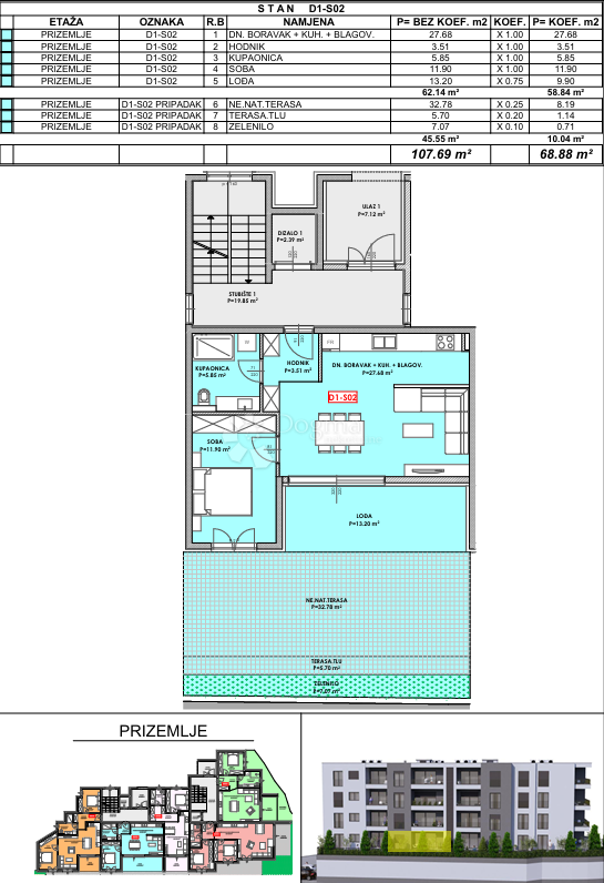 Stanovanje Omiš, 80,52m2