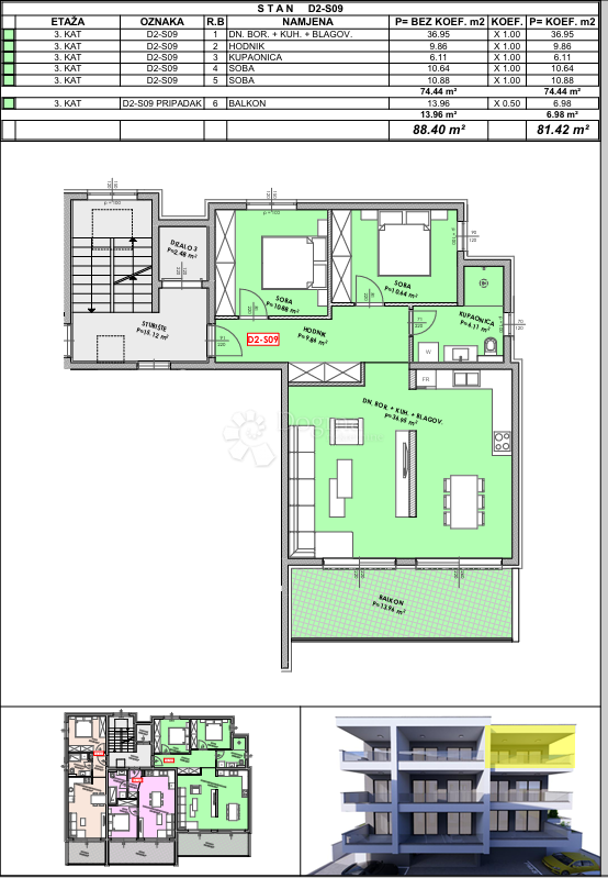 Stanovanje Omiš, 49,74m2