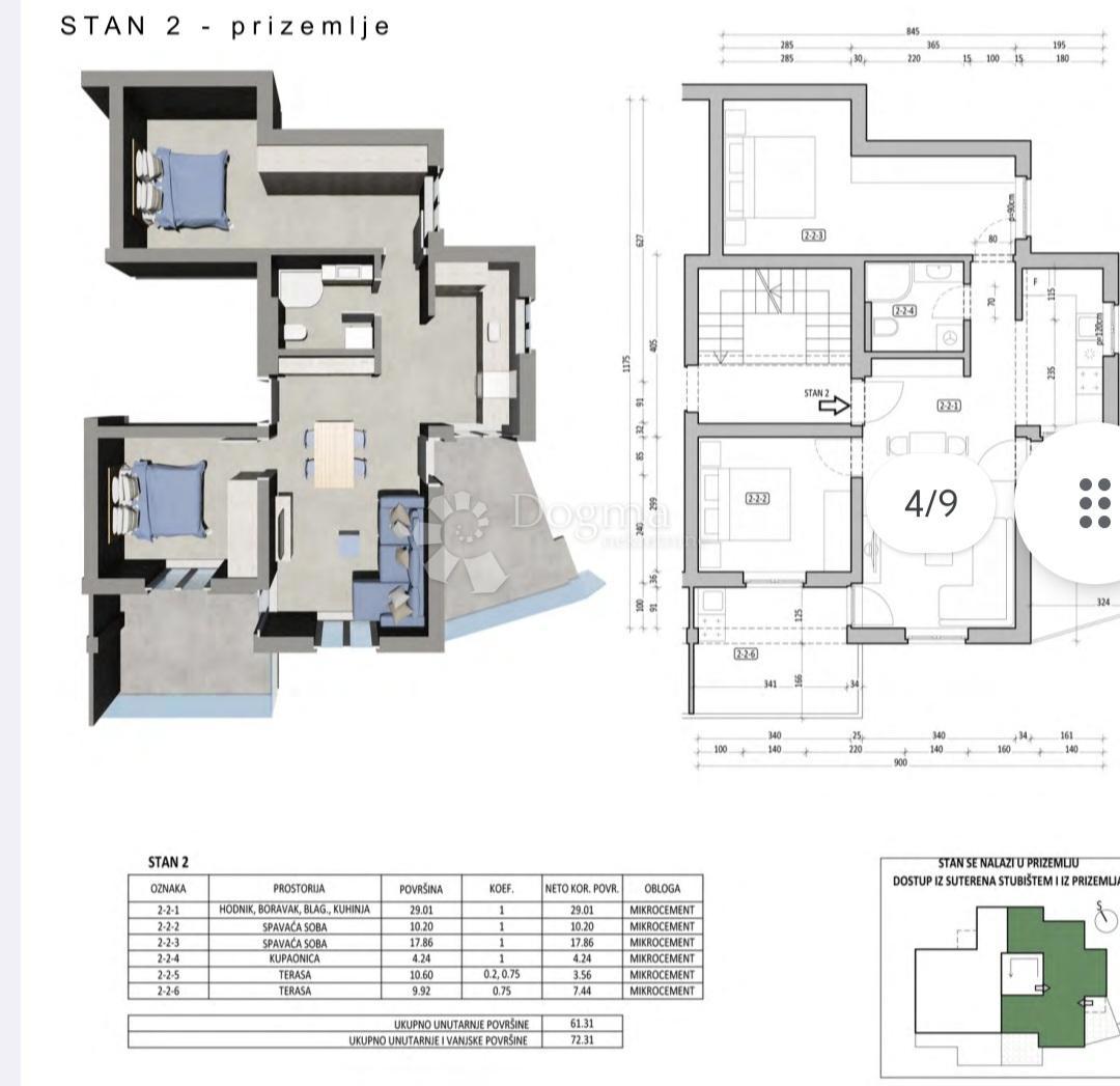 Stanovanje Zavrelje, Župa Dubrovačka, 72,31m2