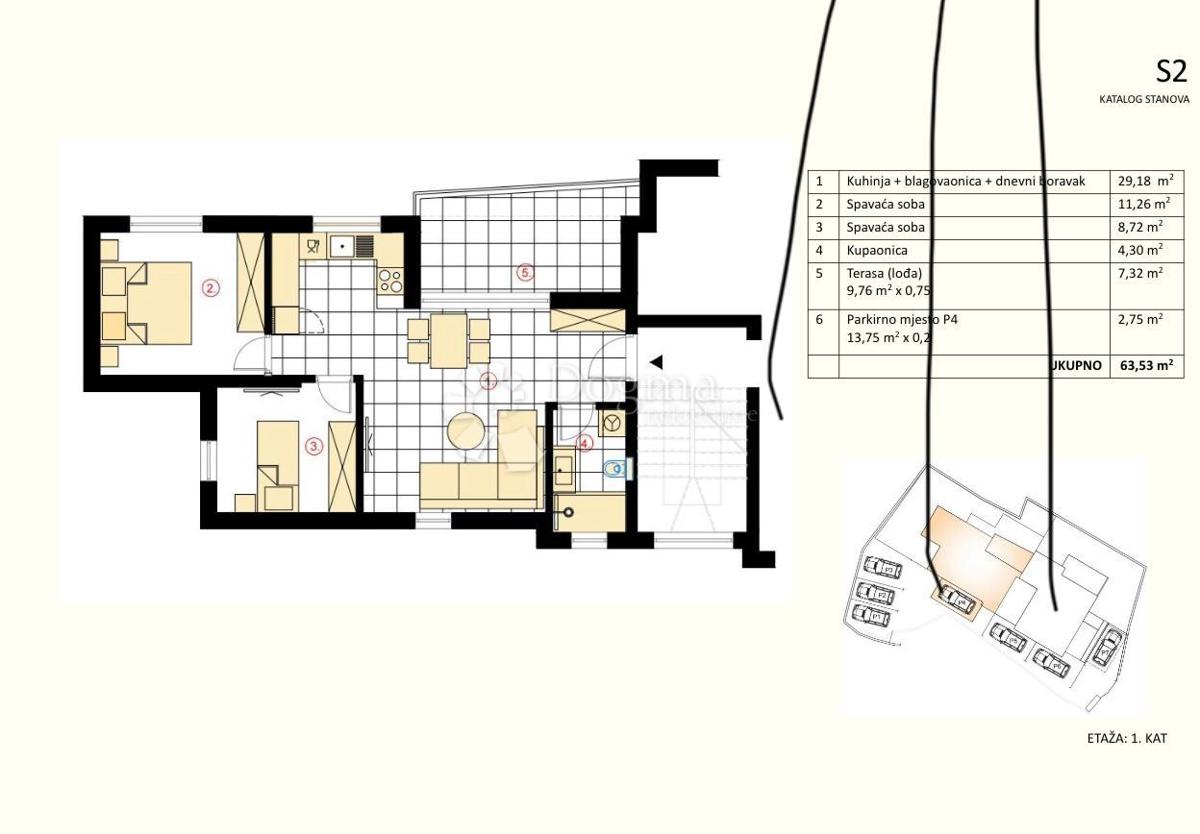 Stanovanje Murter, 91,06m2