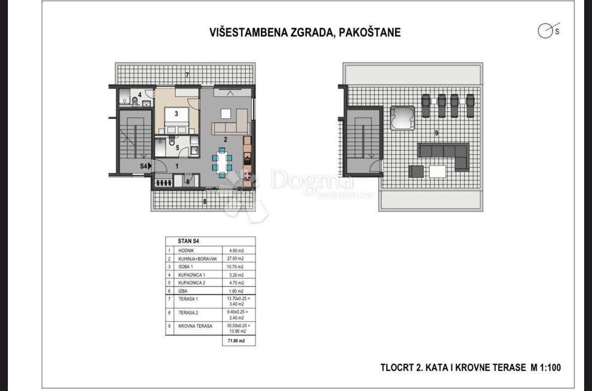 Stanovanje Pakoštane, 71,80m2