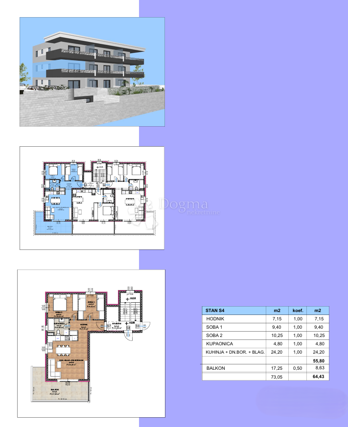 Stanovanje Promajna, Baška Voda, 67,15m2