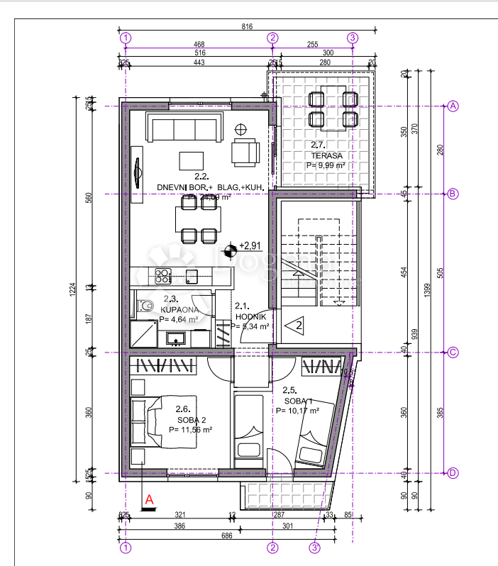 Apartma Šilo, Dobrinj, 64,70m2