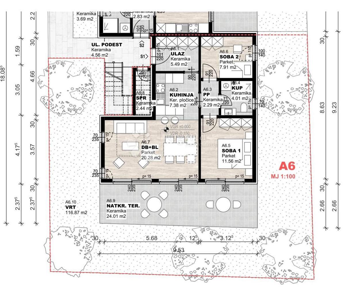 Stanovanje Povljana, 55,22m2