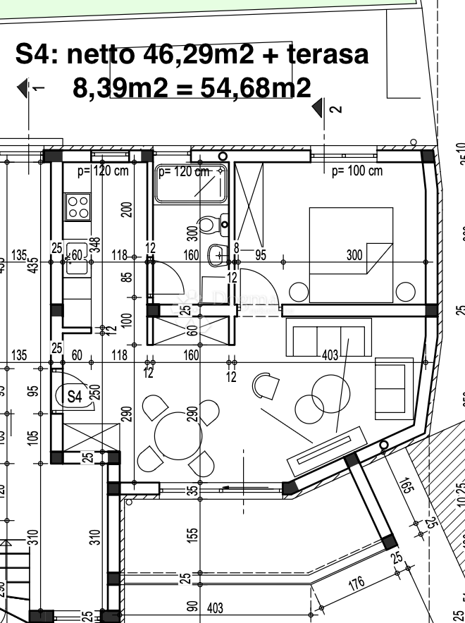 Stanovanje Ližnjan, 54m2