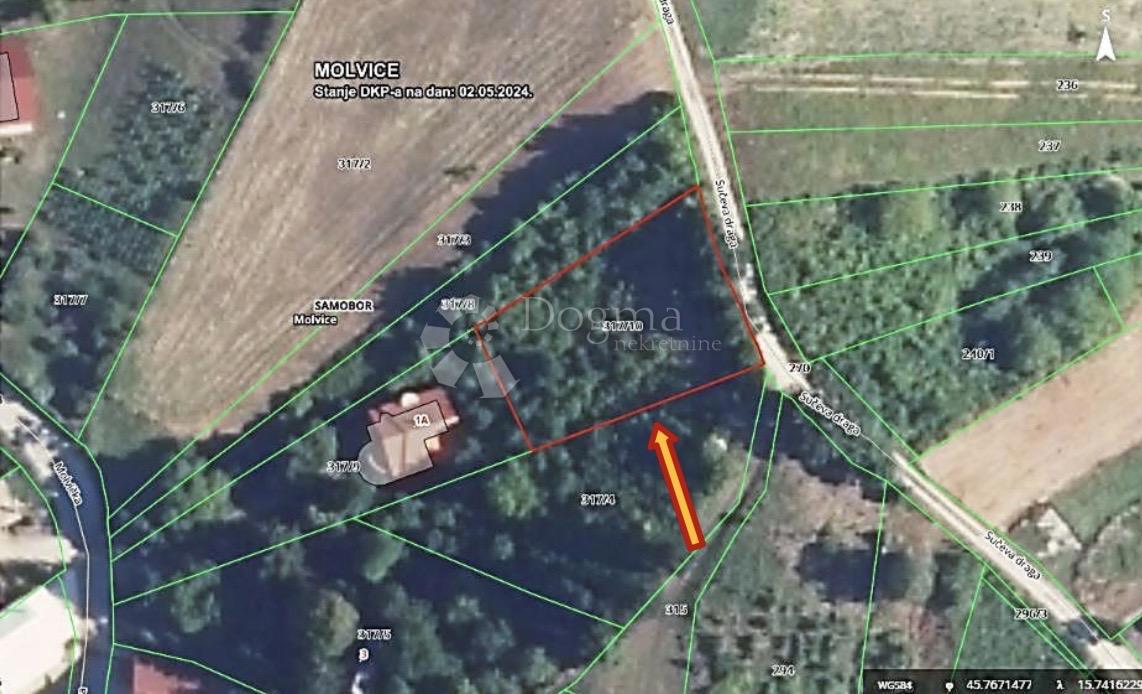 Zazidljivo zemljišče Molvice, Samobor - Okolica, 936m2