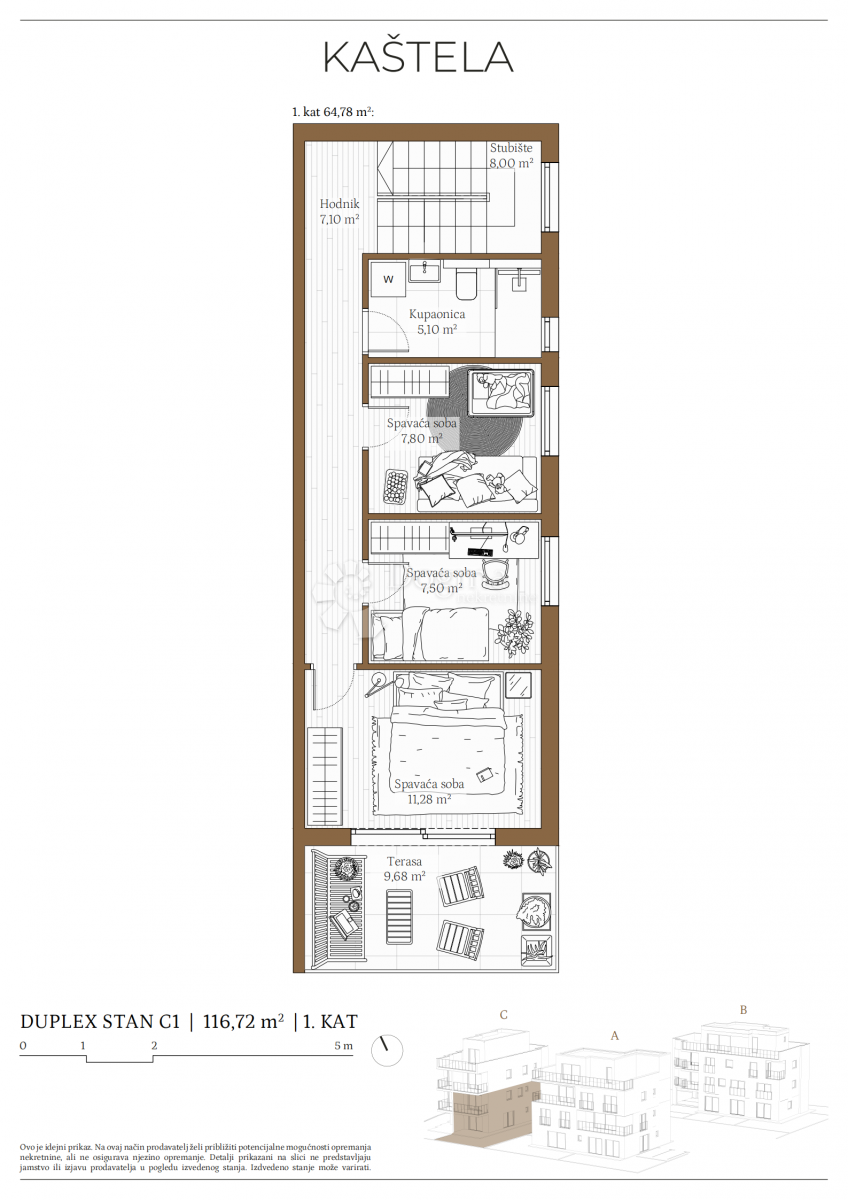 Stanovanje Kaštel Kambelovac, Kaštela, 79,86m2