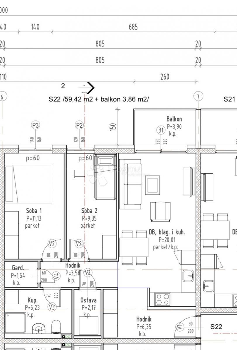 Stanovanje Gradići, Velika Gorica - Okolica, 44,16m2