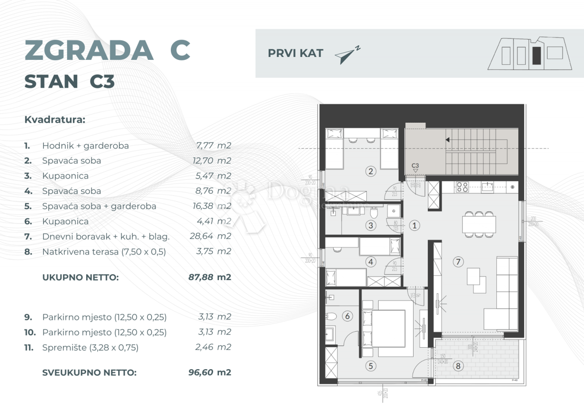 Stanovanje Fažana, 55,08m2