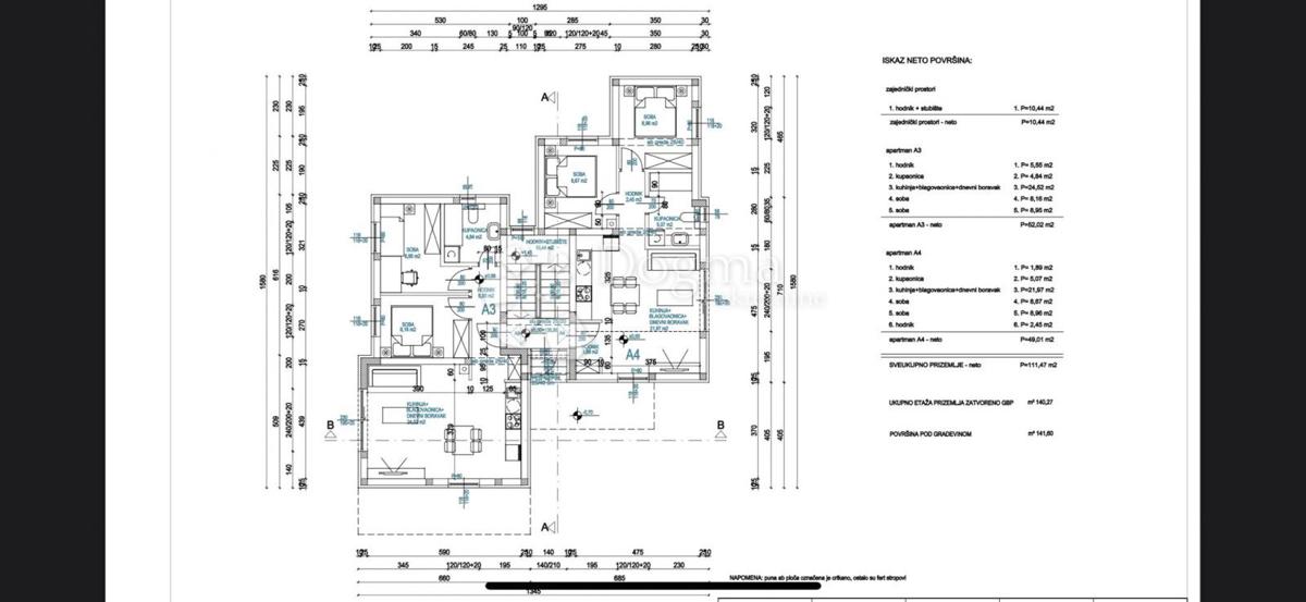 Stanovanje Meterize, Šibenik, 63,83m2