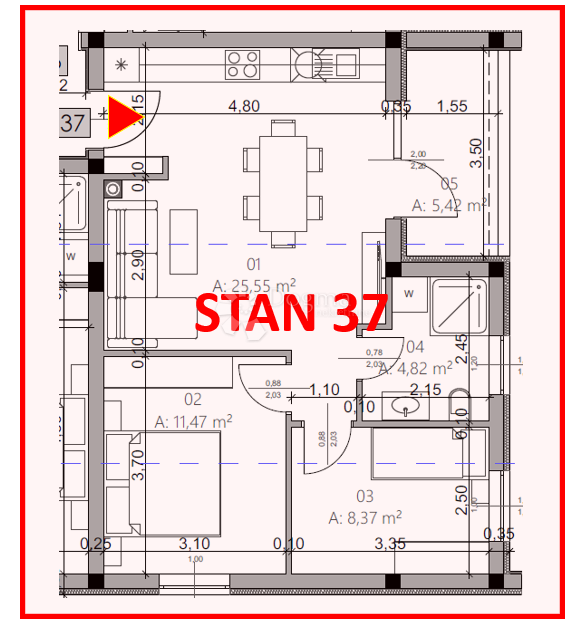 Stanovanje Monvidal, Pula, 54,96m2