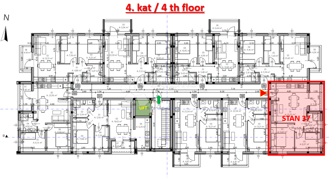 Stanovanje Monvidal, Pula, 54,96m2