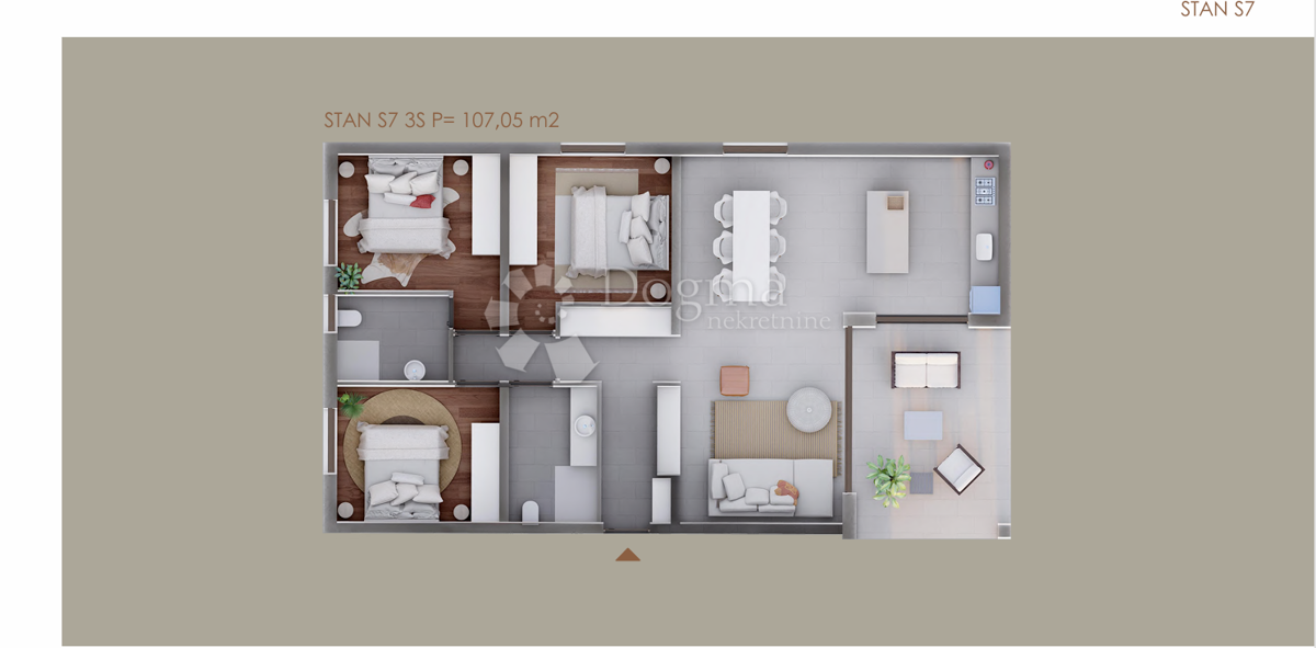 Stanovanje Privlaka, 107,05m2