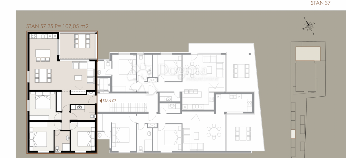 Stanovanje Privlaka, 107,05m2